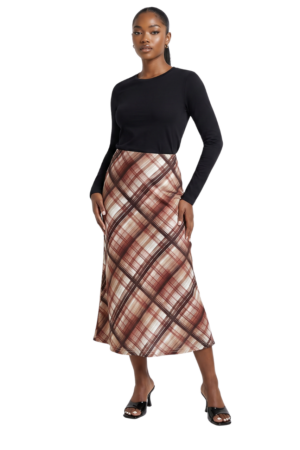 Elasticated bias skirt