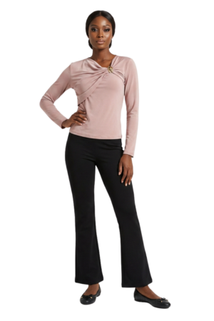 Long sleeve drape detailed top