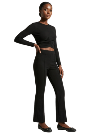 Long sleeve front gauged top