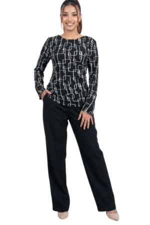 Long sleeve rouched waist top