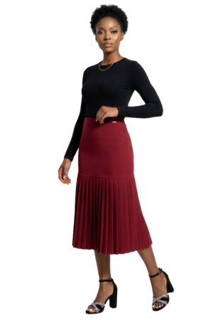 Fitted pleated skirt