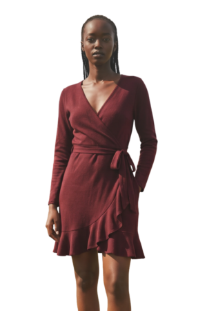 Long sleeve wrap over dress