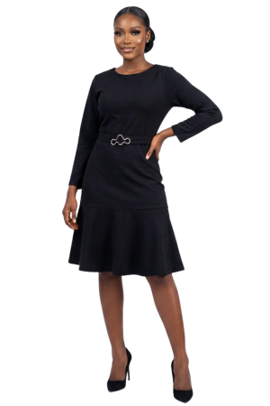 3/4 sleeve flare dress
