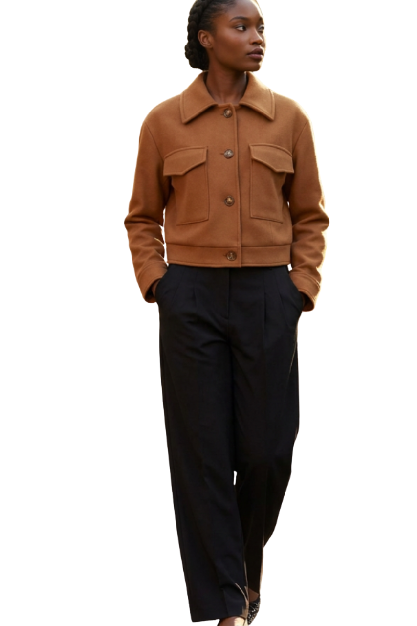 Short melton jacket with pockets - Selfast
