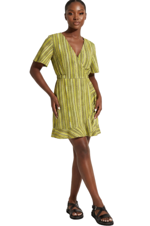 Wrap over frill dress
