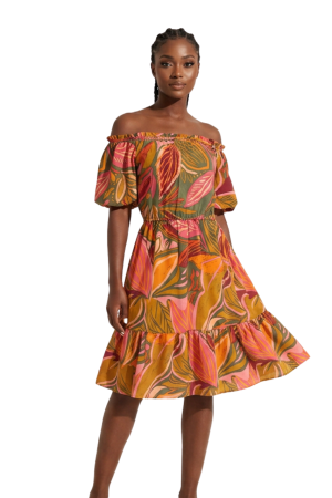 Off shoulder frill dress