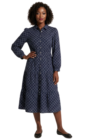 Long button front dress