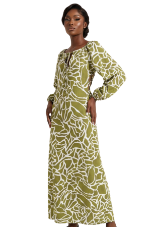 3/4 sleeve long dress
