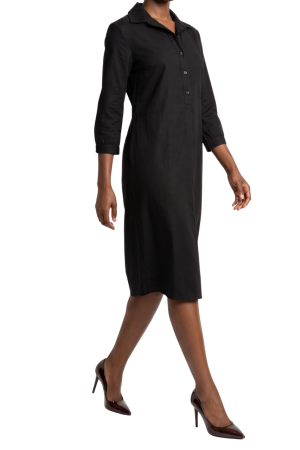 1/2 buttonstand pleated dress