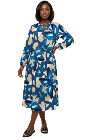 Long sleeve dress with tie