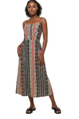 Strappy gauged dress