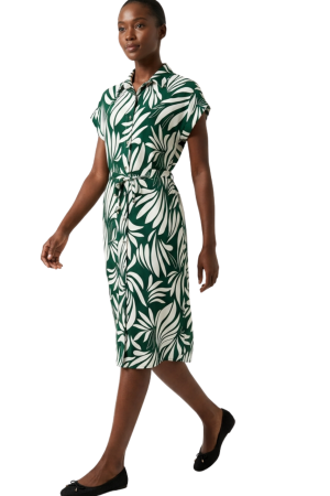 Cap sleeve button front dress