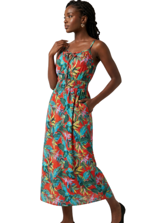 Strappy elastic waist dress