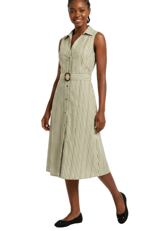 Sleeveless button front dress