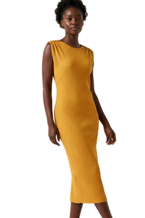 Shoulder trim sleeveless dress