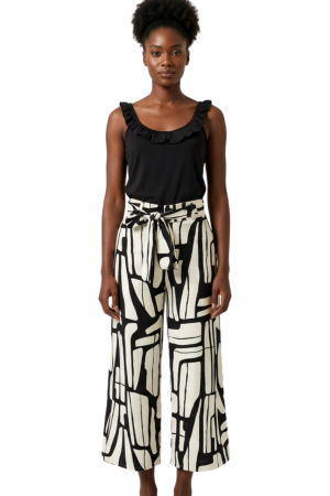 Crop pants with band