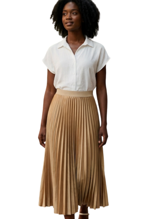 Pleated skirt with elastic band