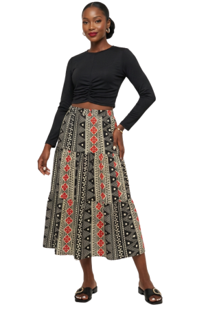 Pleat detail wrap skirt