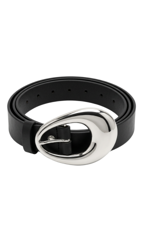 Oval shape buckle fashion belt