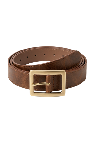 Square shape buckle ladies belt