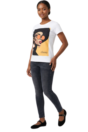 Short sleeve T-shirt with printed image