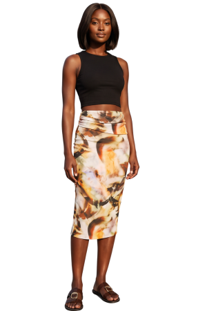 Rouched waist skirt