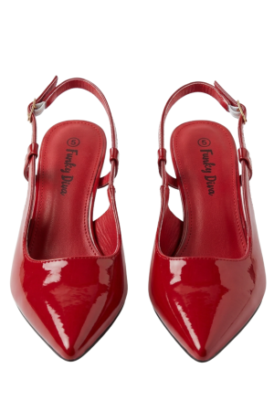 Pointy toe sling back heel